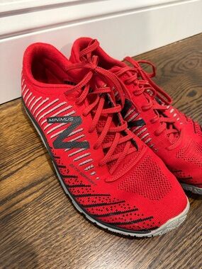 New Balance Red and Black Minimus Athletic Shoes